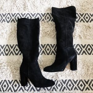 Sam Edelman Victoria Slouch Suede Block Heel Boots